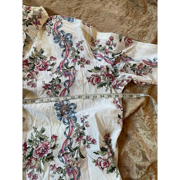 Vintage 80s dainty bow and floral cottagecore button up size 20 - Picture 5 of 6